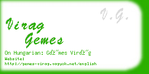 virag gemes business card